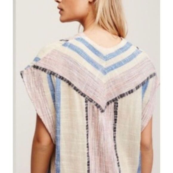 Free People Boho Stripe Kaftan Pullover Dress - Picture 2 of 8